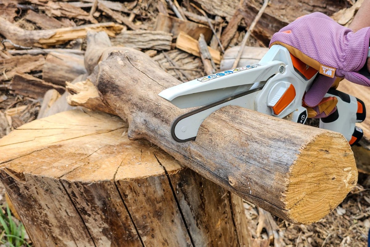 Распиловка бревна 5 дюймов на Stihl GTA 30.
